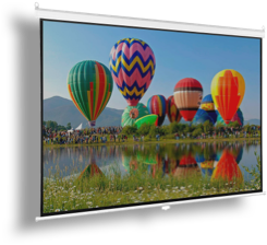 2500 ANSI Lumen screen with hot air balloons